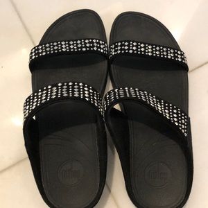 Like new black fitflops with studs